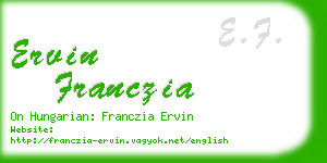 ervin franczia business card